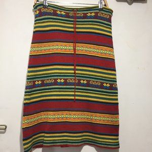 VINTAGE MULTICOLOR WOVEN MIDI SKIRTS SIZE S/M